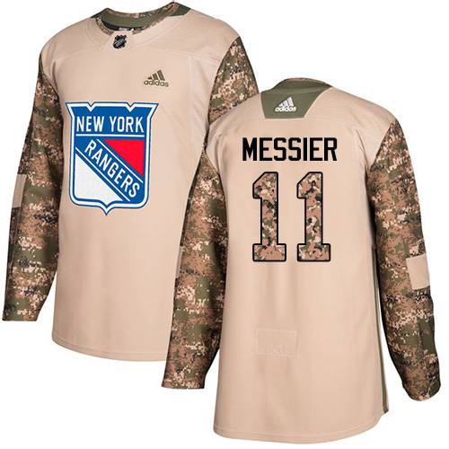 Adidas Rangers #11 Mark Messier Camo Authentic Veterans Day Stitched Youth NHL Jersey